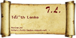 Tóth Lenke névjegykártya