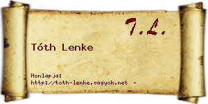 Tóth Lenke névjegykártya
